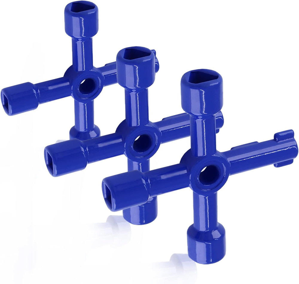 4-Way Multi-Functional Utilities Key (3 PACK), Zinc Alloy Triangle/Square Univer