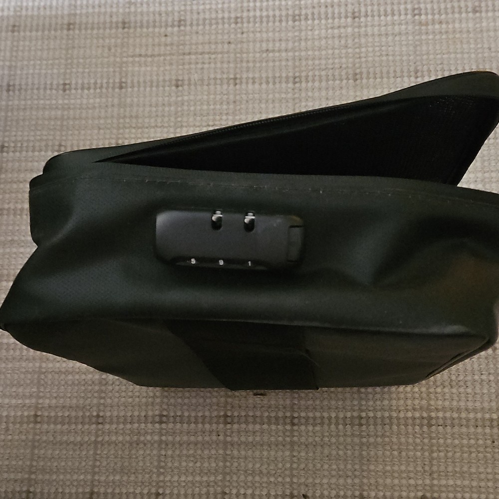 Black Fireproof Security Bag with Lock and Handle