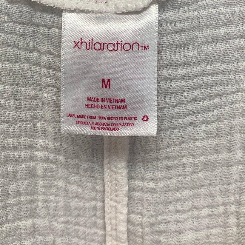 Xhilaration Womens Medium White 100% Cotton Front Button Textured Romper