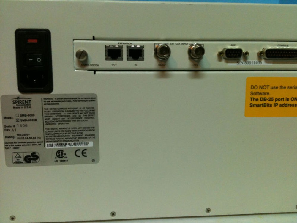 NETCOM SPIRENT SMARTBITS SMB-6000B w/SMB-0001A Controller Card tested