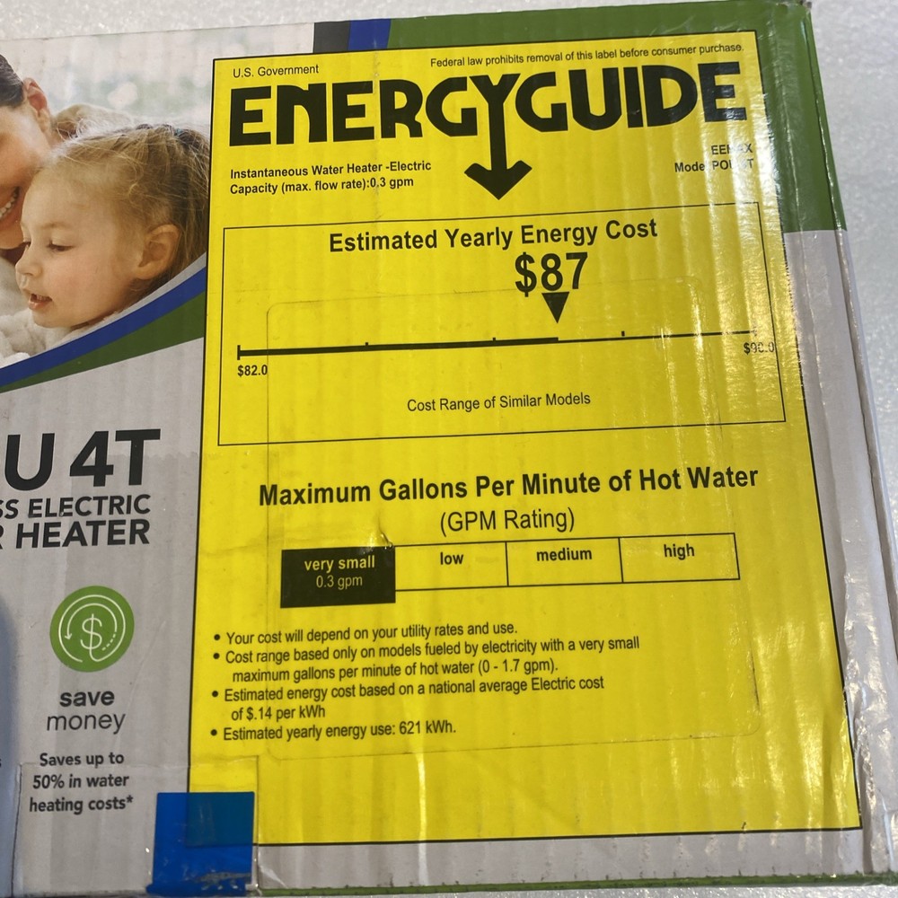 EcoSMART 120V 3.5kW Point-of-Use Tankless Electric Water Heater POU-4T EcoSMART