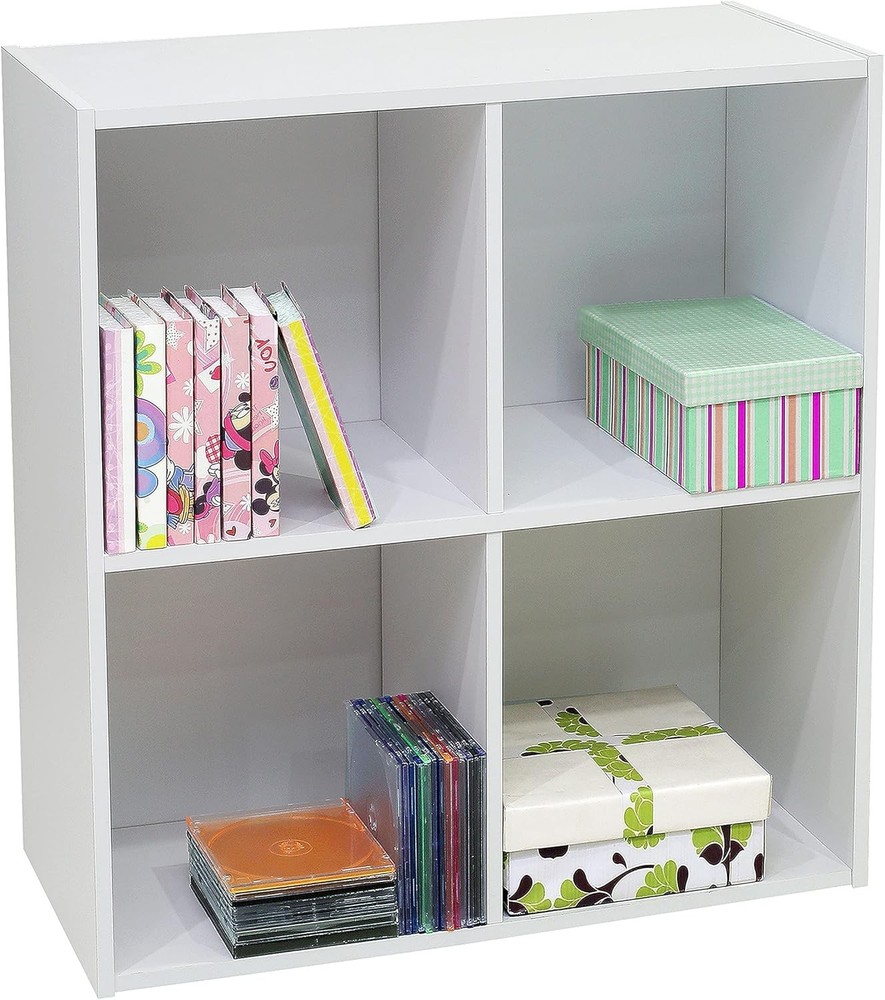 NEW KB Designs - 4-Cube Bookcase, Unit Shelf, Storage Organizer, White