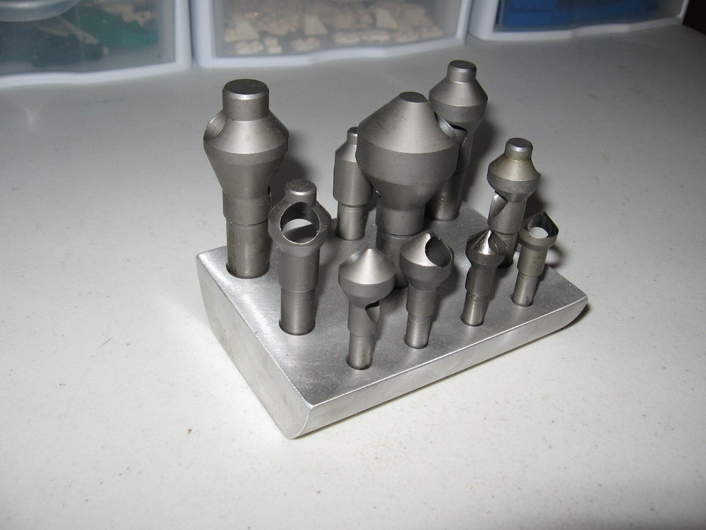 WELDON 10 PC COUNTERSINK SET WITH CUSTOM ALUMINUM HOLDER