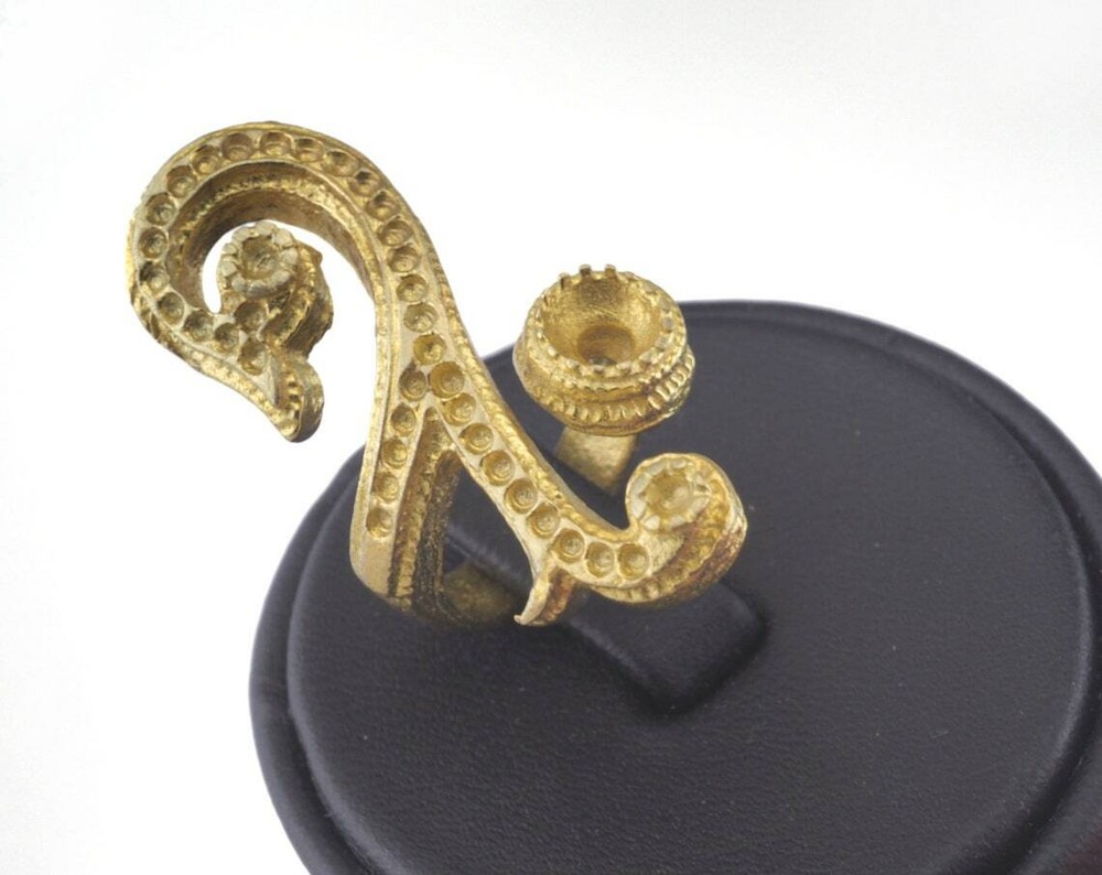 Ring Adjustable Ring Bezel - Raw brass (17mm 7US inner size - Adjustable ) 2852
