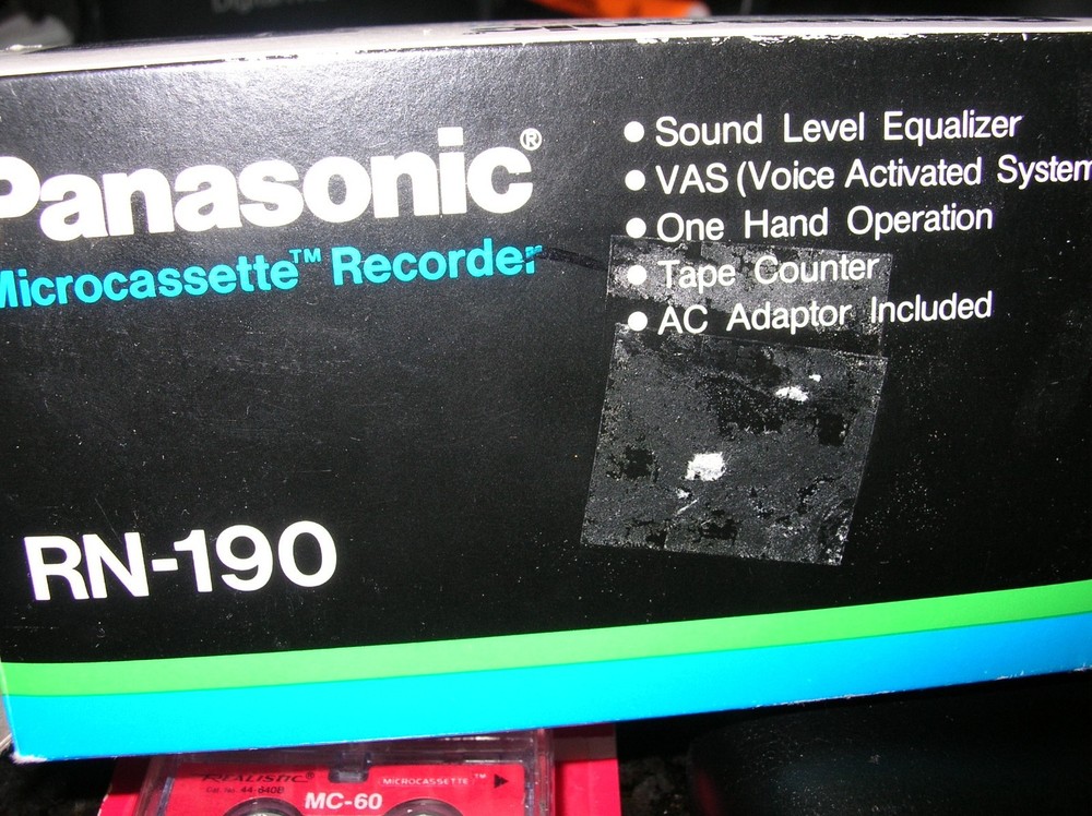 Working Panasonic RN-190 Microcassette Recorder Complete with Box & Instructions