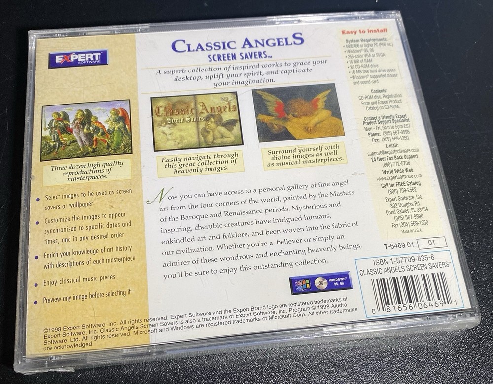 SCREEN SAVER PROGRAM CLASSIC ANGELS EXPERT SOFTWARE CDROM WINDOWS 95 98 New