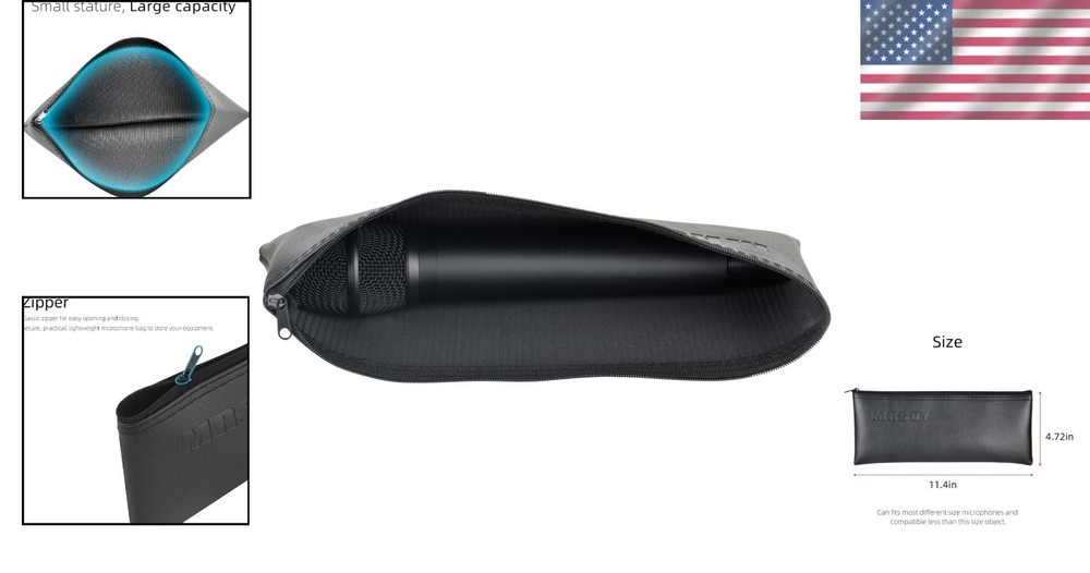 Multipurpose Leather Microphone Bag - Perfect Accessory Storage Solution