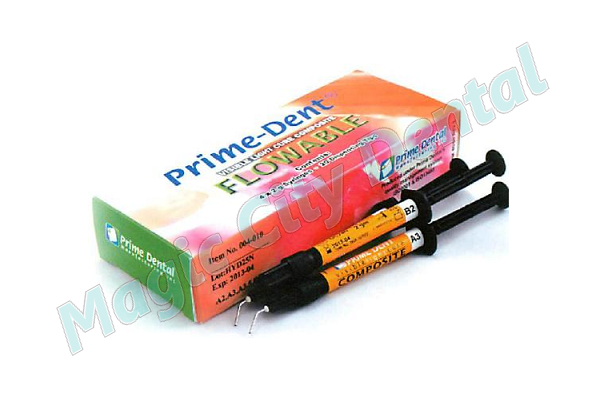 Prime-Dent Flowable Light Cure Dental Composite 4 Syringe Kit - B2