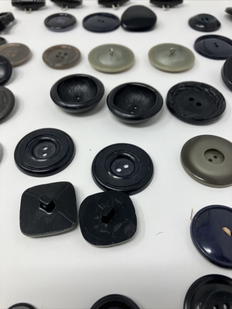 Vintage Button Lot Black Gray Mixed Lot