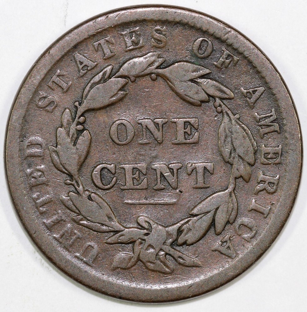 1838 1c N-4 Coronet or Matron Head Large Cent