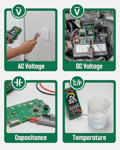 Digital Multimeter TRMS 6000 Counts Voltage Tester NCV Temperature Capacitance