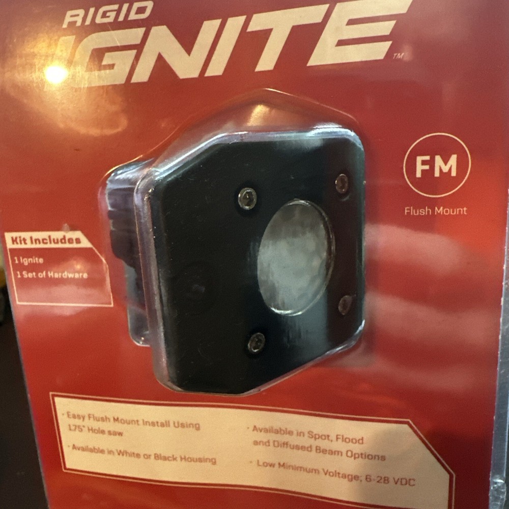 Rigid 20631 Ignite Flood Diffused White Rectangle LED Single Light Kit Set Black