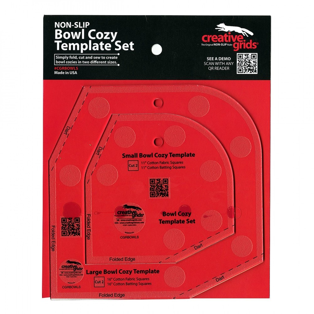 Creative Grids Bowl Cozy Template Set 2 Sizes Small & Large Bowl