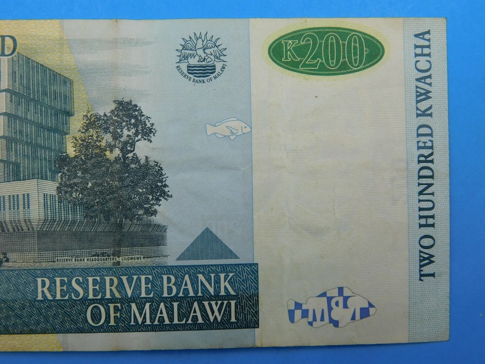 2001 Malawi 200 Kwacha Currency Note