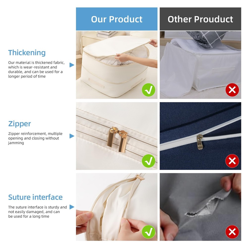 Ultra Space Saving Self Compression Organizer, Comforter Storage Bag for Clot...