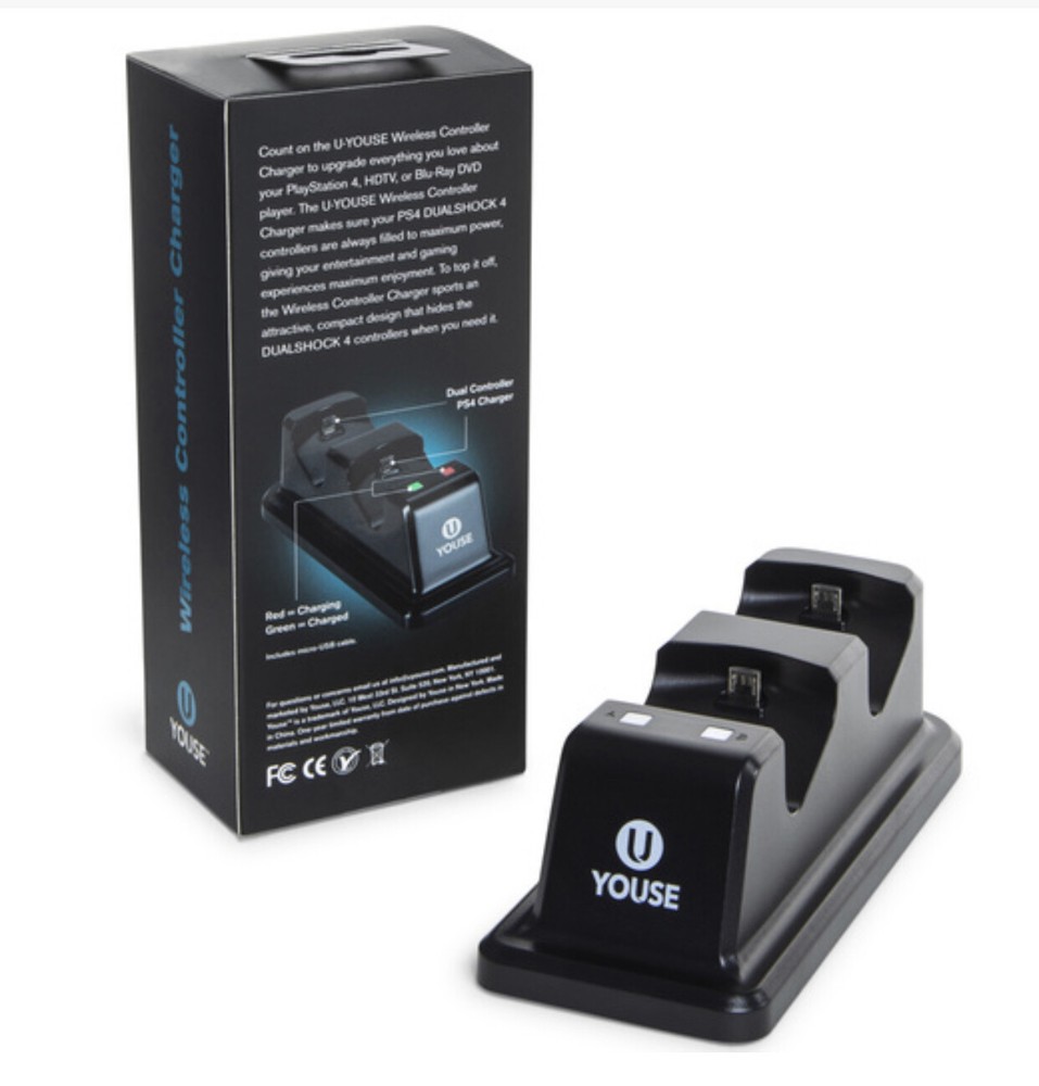 wireless controller charger compatible for two ps4 gaming controllers (fb) M25