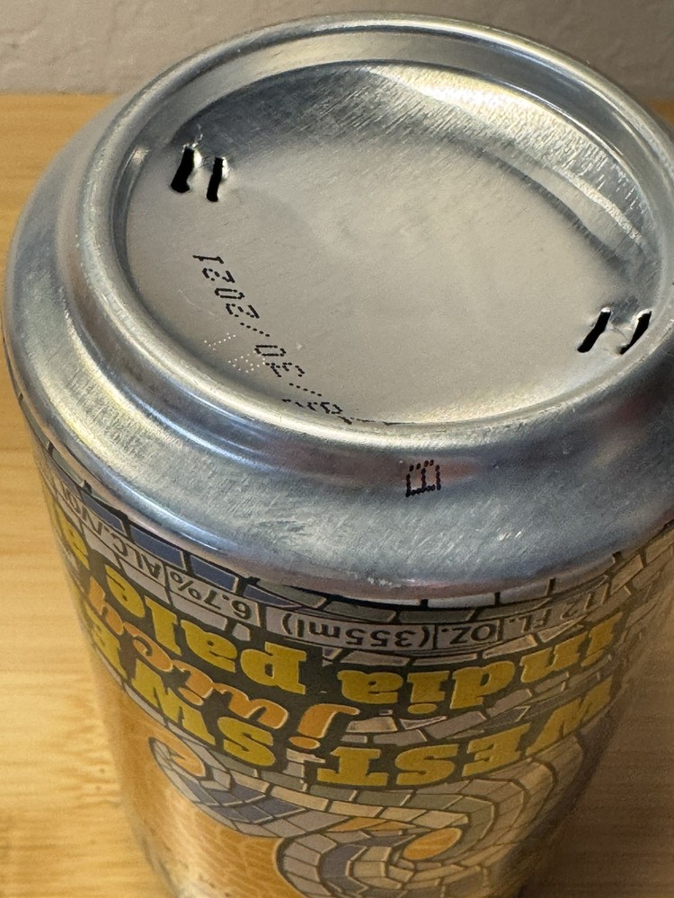 Telegraph West Swell IPA - Empty Beer Can Bottom Opened - gorgeous!