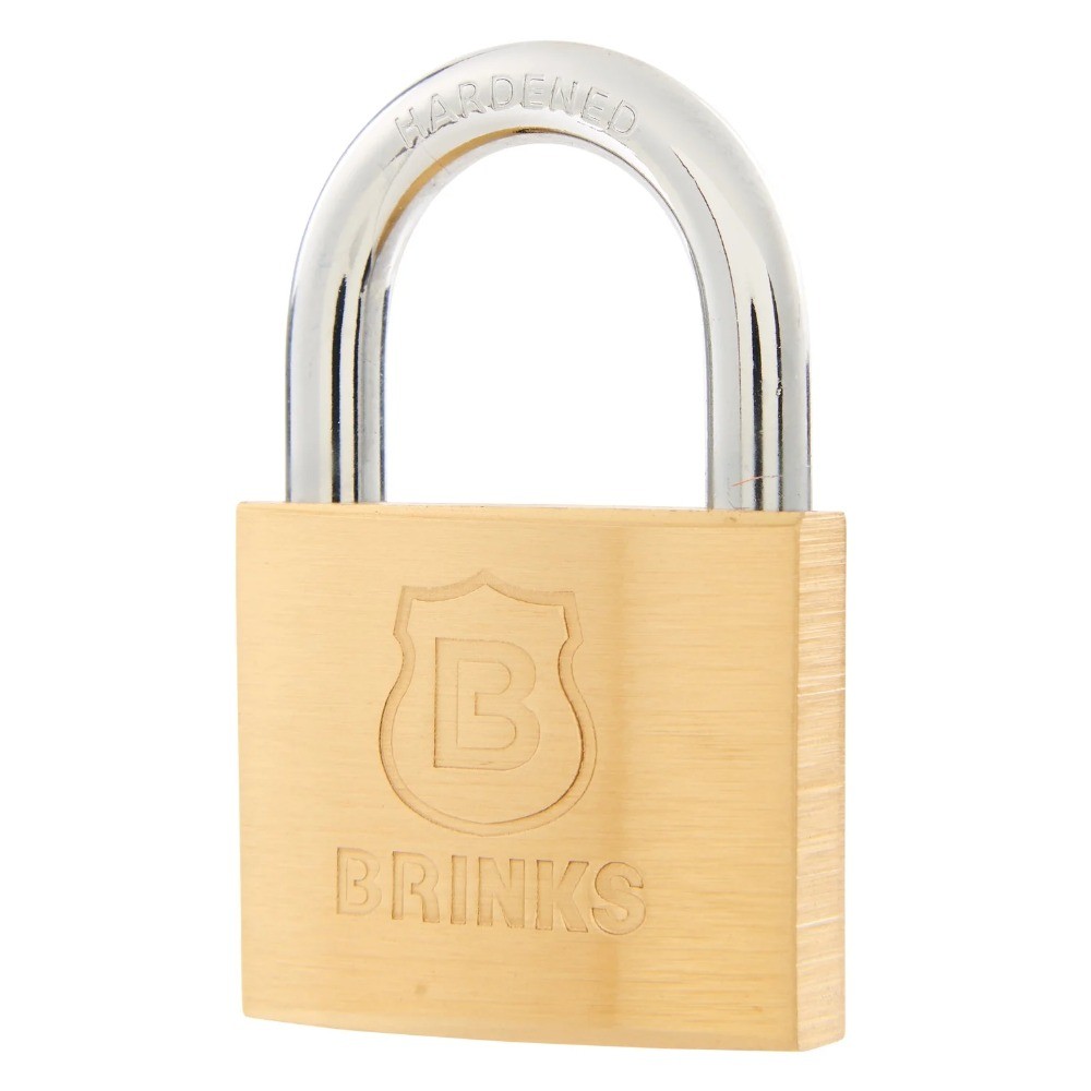 (2 pack) Brinks Solid Brass 40mm Keyed Padlock with 7/8in Shackle, 4 pack