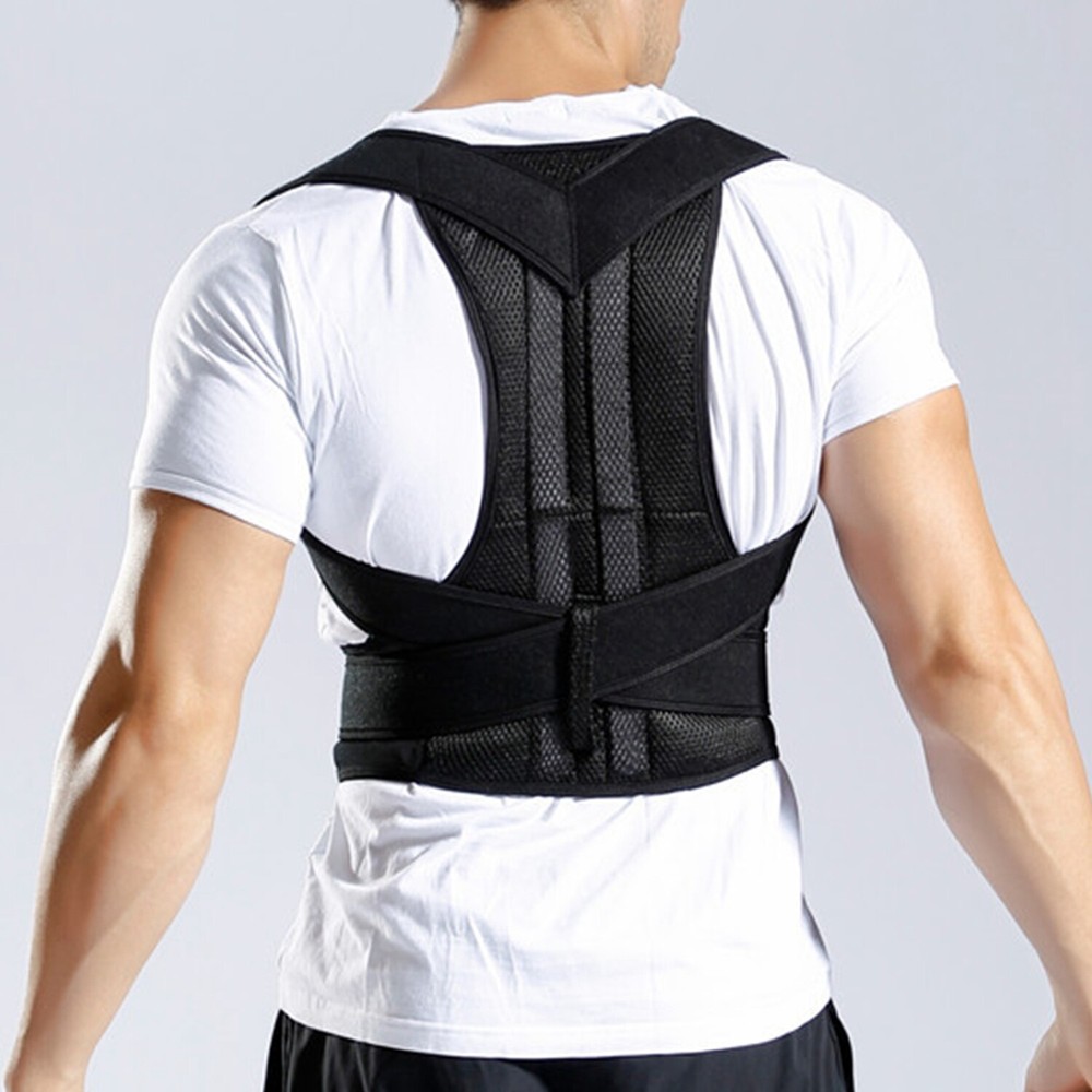Adjustable Back Posture Shoulder Corrector Support Lumbar Brace Belt Unisex Tool