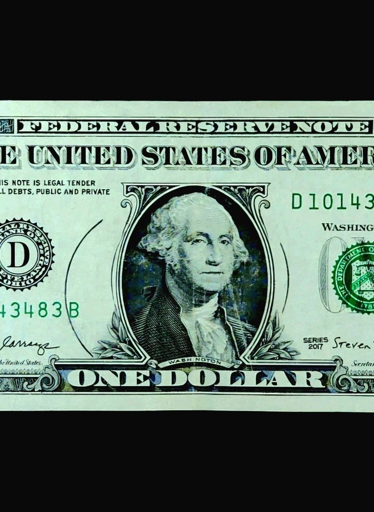 $1 One Dollar Bill 2013 Federal Reserve Note Error ~ Inking Error, Extra Circles