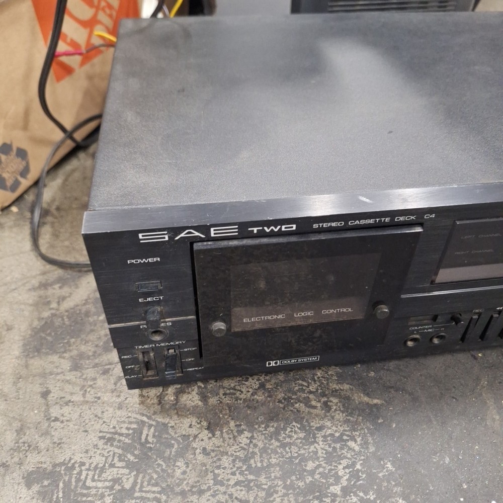 Untested SAE Two C4 Cassette Deck It Turns On.