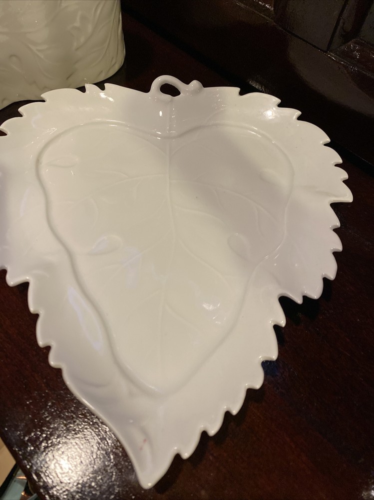 Basic Porcelana White Grape Leaf Covered Cheese Tray 8.5”
