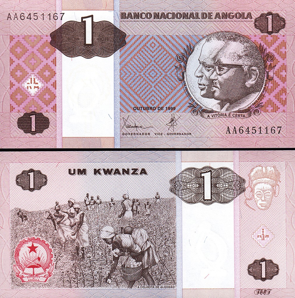 Angola 1 Kwanza 1999, UNC, P-143, Prefix AA