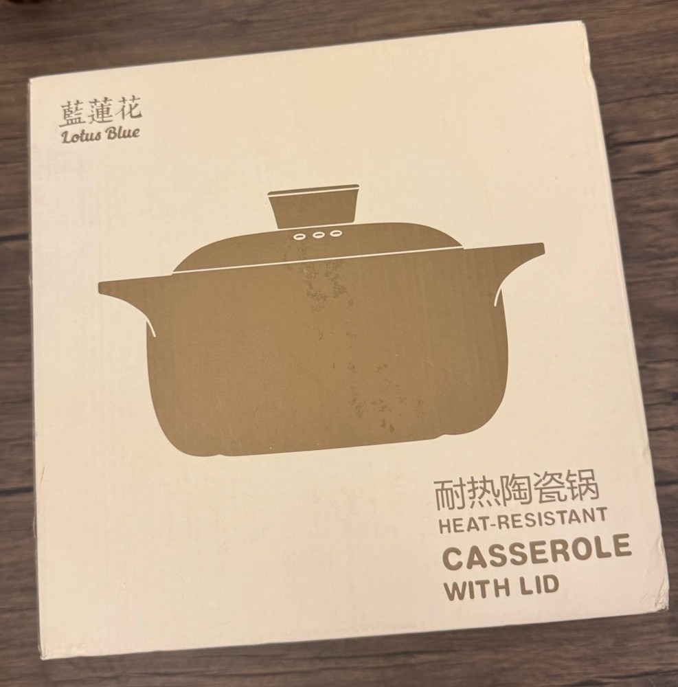 Lotus Blue 5 Quart FOX Cartoon Pattern Ceramic Round Black Dish Casserole Pan