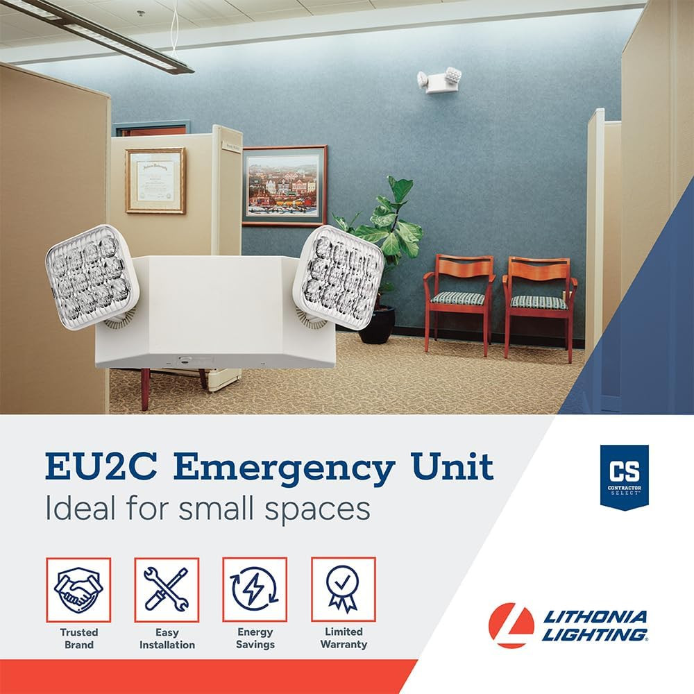 Basics LED Emergency Light, Emergency Lighting with Dual Adjustable LED Lamp Hea