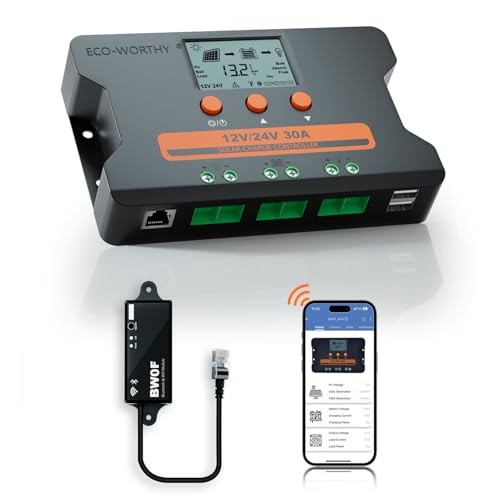 Solar Charge Controller 30A with Bluetooth,WiFi, 30A Upgraded（Bluetooth&WIFI）