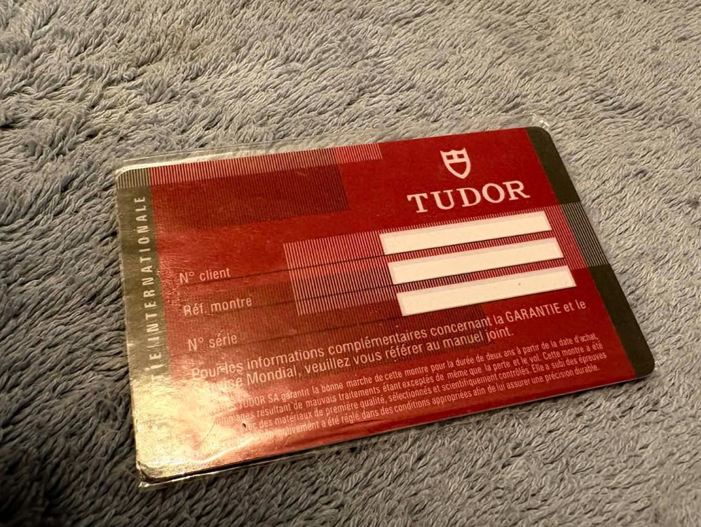 Tudor/Rolex Authentic card. !