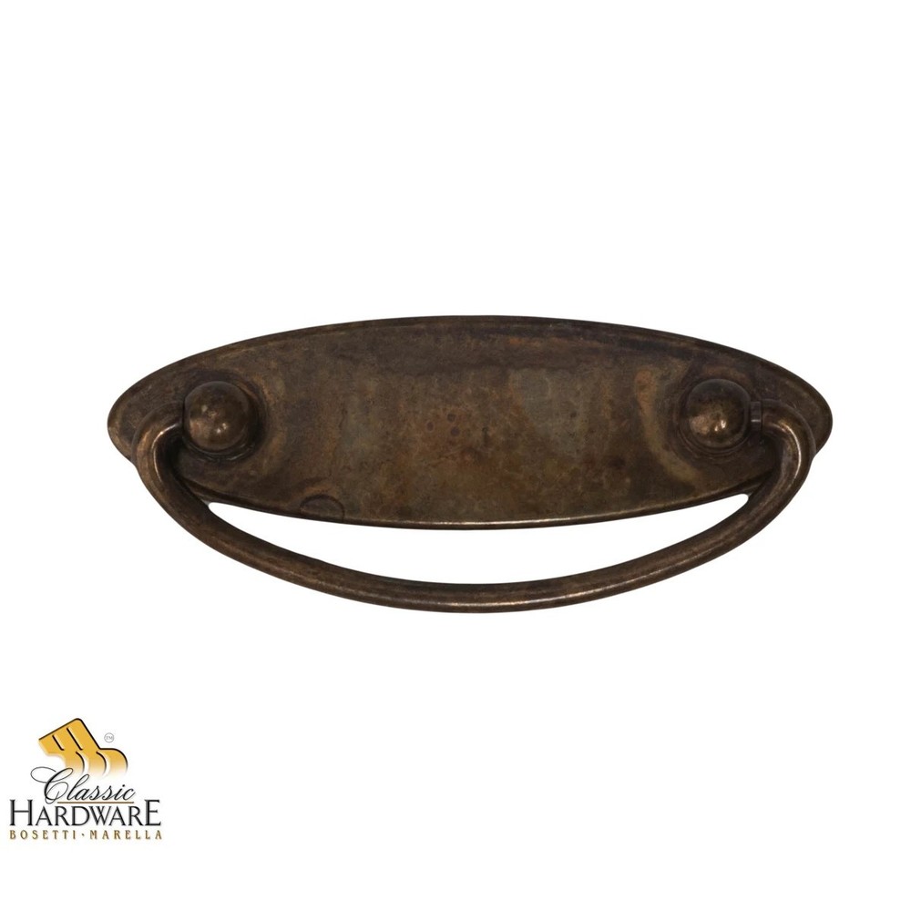 2-1/2" Oval Bail Pull Distressed Antique Brass