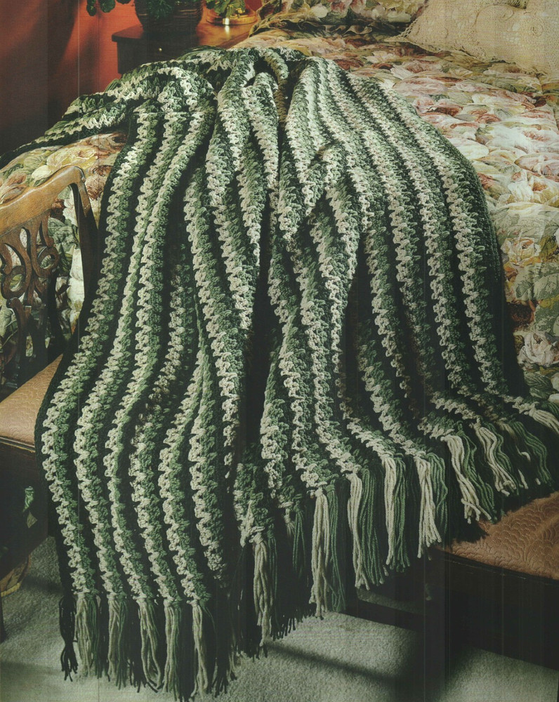 EVERGREEN AFGHAN HOME DECOR CROCHET PATTERN INSTRUCTIONS