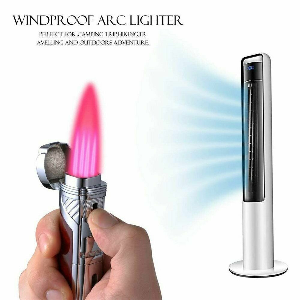 Torch Lighter 4 Jet Flame Refillable Butane Cigar Lighter with Cigar Punch box
