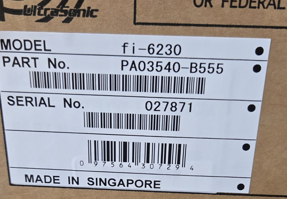 Fujitsu Fi-6230 Flatbed Document Scanner New