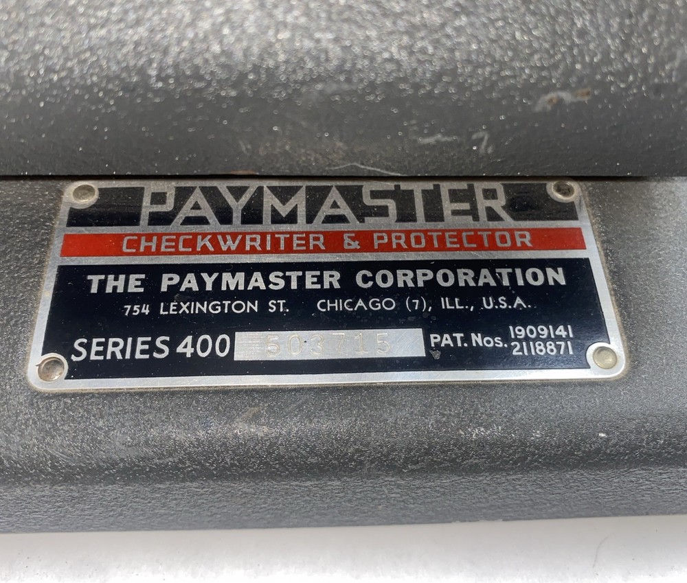 Vintage Paymaster Check Writer Protector Printer series 400