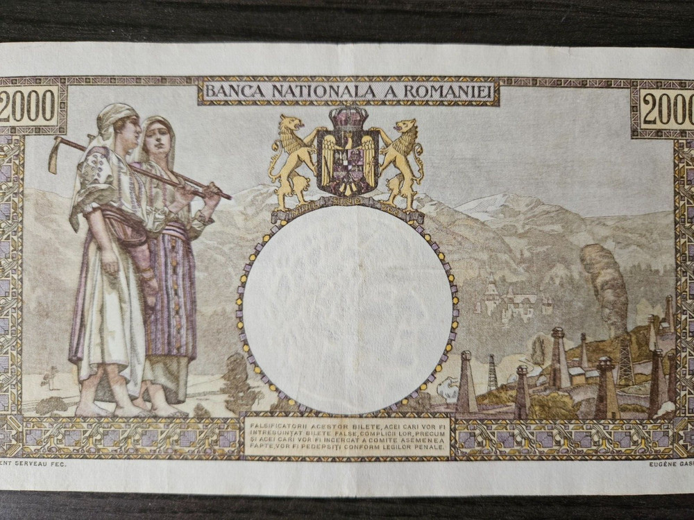 Romania 2000 lei 1941 large banknote