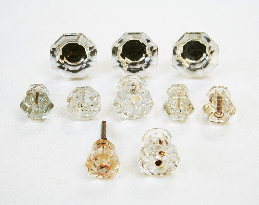 Antique Glass Knobs, assorted, for parts