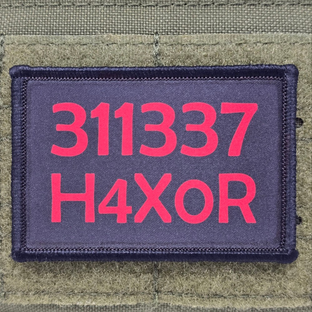 31337 Hacker Linux Patch Moral Tactical Military Army USA Flag Hook & Loop 045