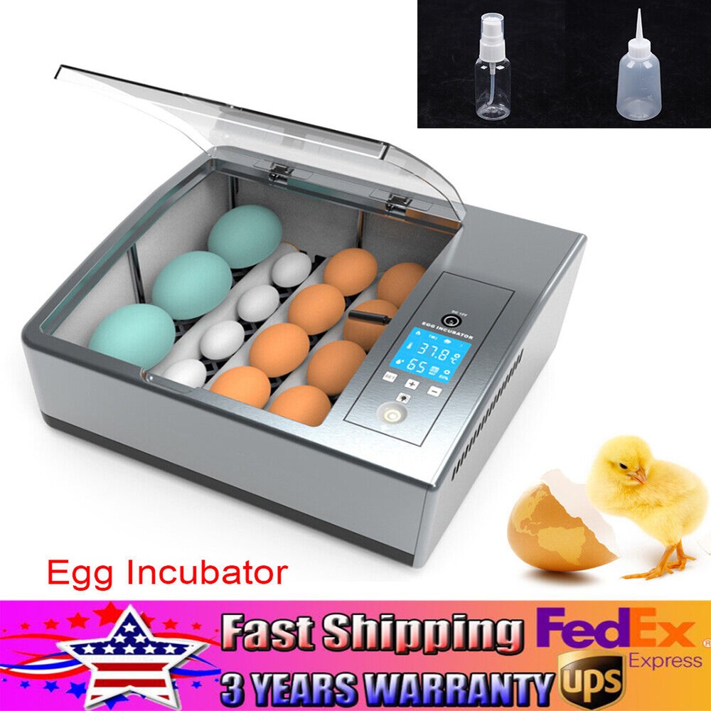 Double-power 16PCS Eggs Automatic Smart Incubator Hatcher w/Temp Control Turning