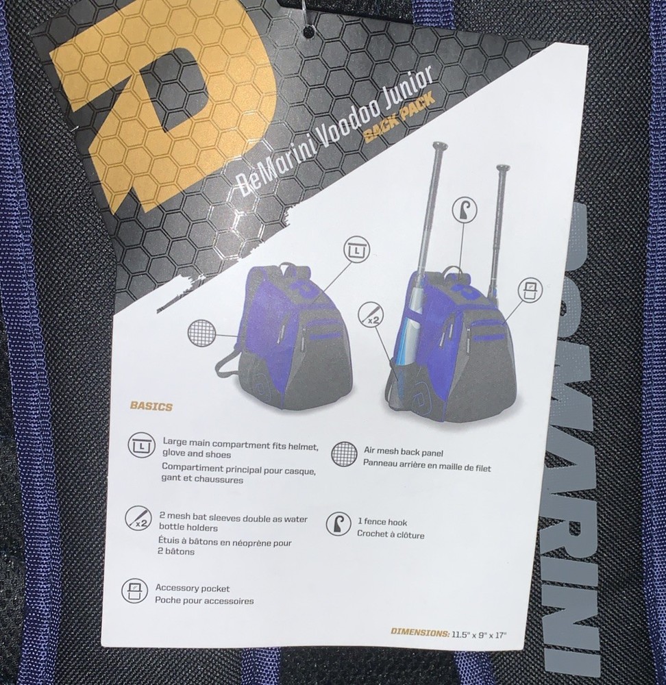 DeMarini Voodoo Junior Baseball Backpack Navy
