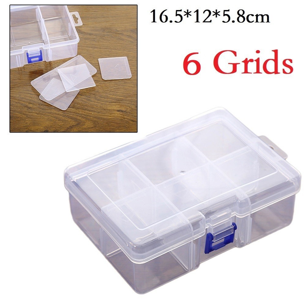 Practical and Portable Adjustable Plastic Screw Holder Case with 6 Grids