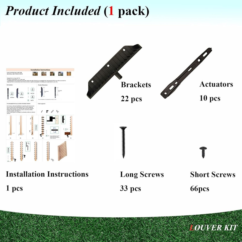 Louver Bracket Kit Deck Sunblind System Shutter Hardware Black Up to 11 Boards