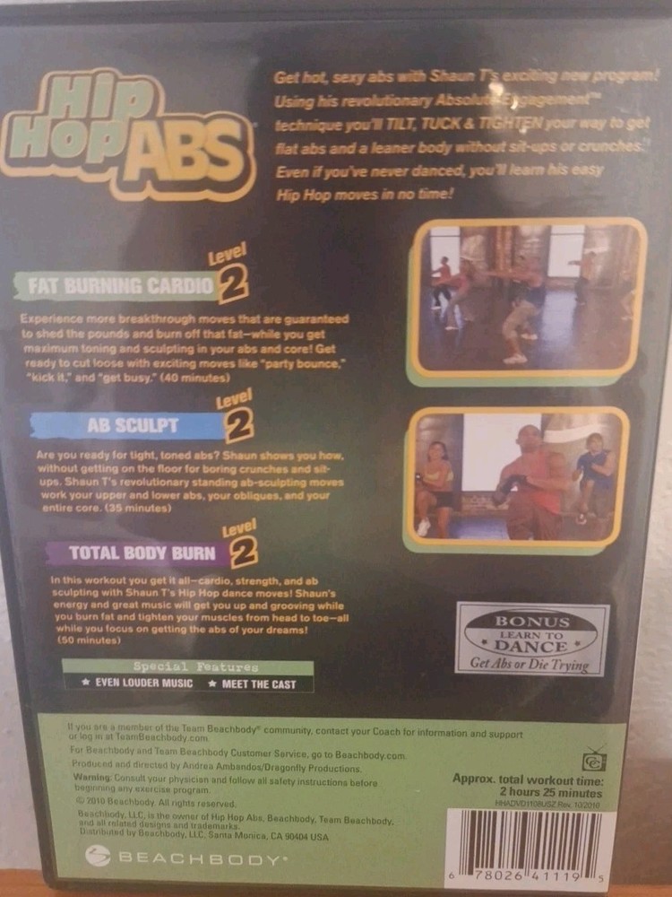 HIP HOP ABS Level 2 Includes 3 Workouts Beachbody 2 DVD Set 