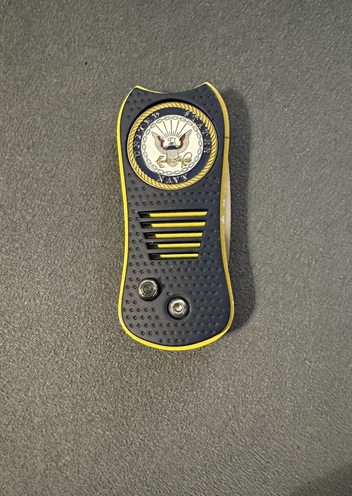 U.S. Navy Switchblade Golf Divot Tool - Navy/Yellow
