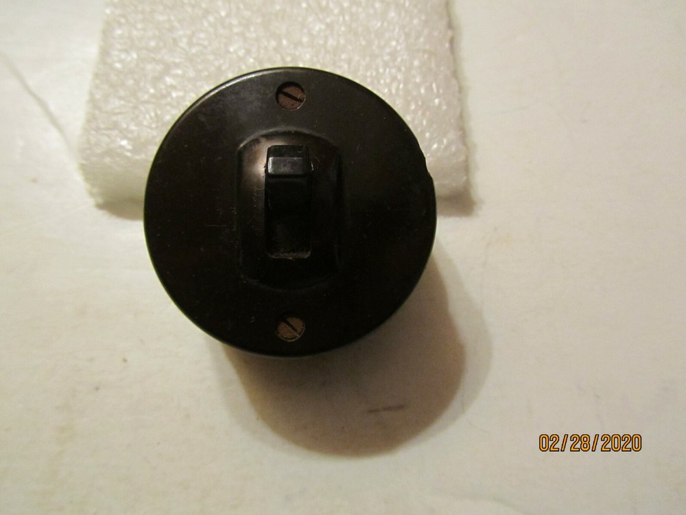 1940's Bakelite & Porcelain Light Switch Made by Mem England