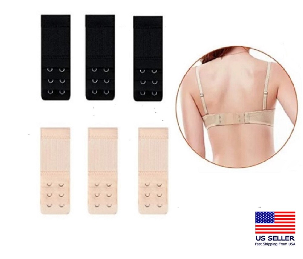 6 Pack Bra Extenders 2/3 /4 Hook Adjustable Bra Strap Extension Clips Set