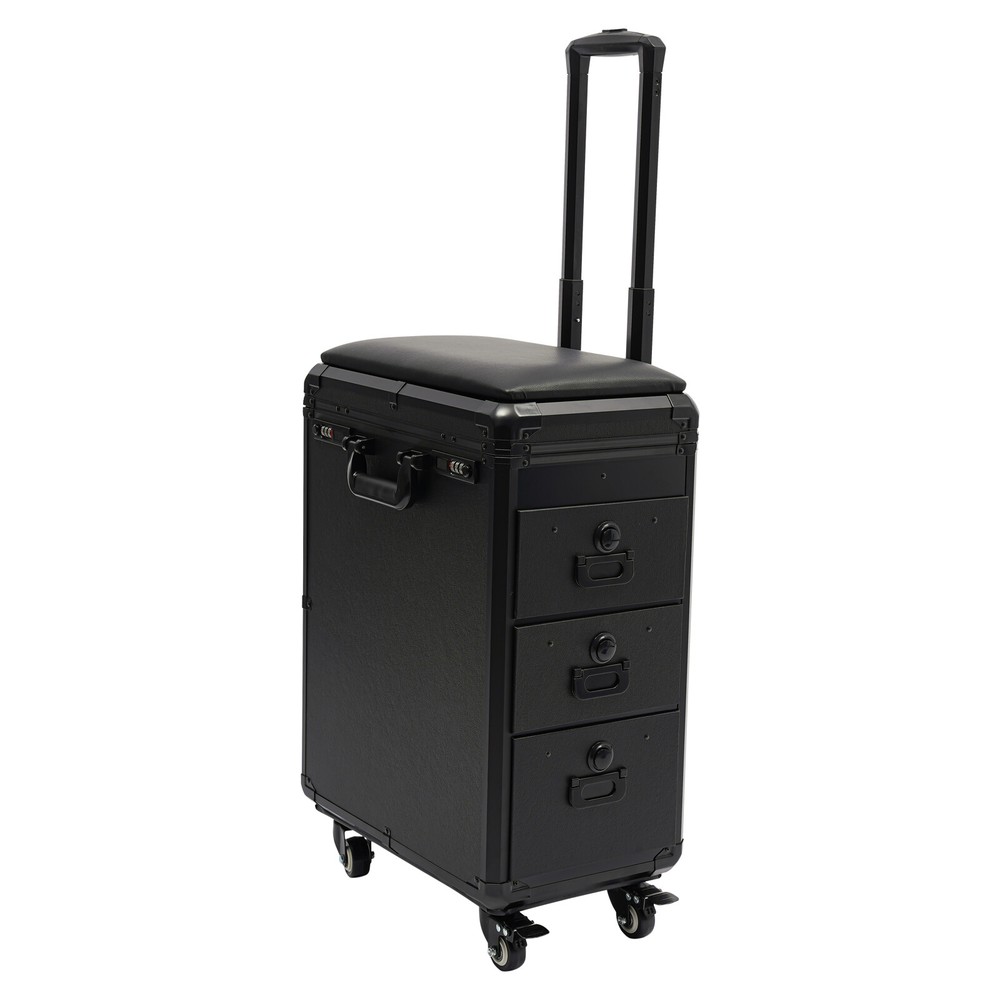 Rolling Makeup Case, Makeup Case with 4 Universal Wheels, Makeup Case with Lock