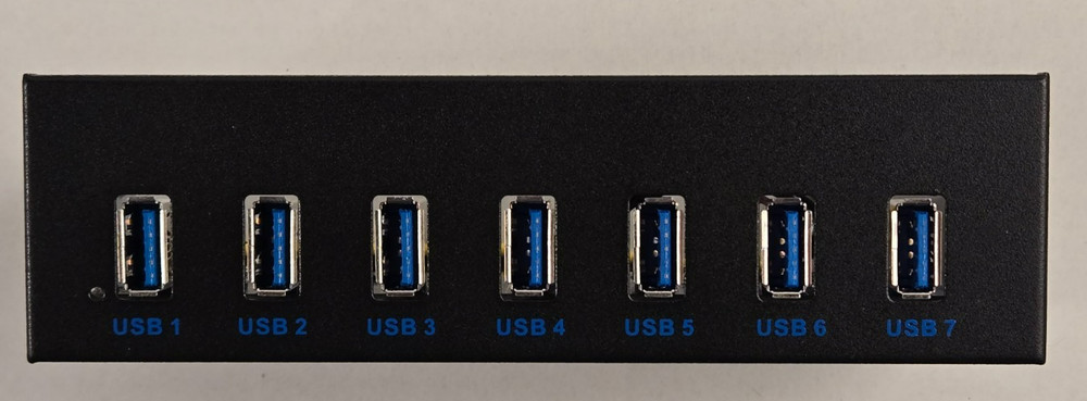 USB 3.0 7-Port Front Panel Hub PC Case 5.25" Bay Desktop Expansion Open Box (b7)
