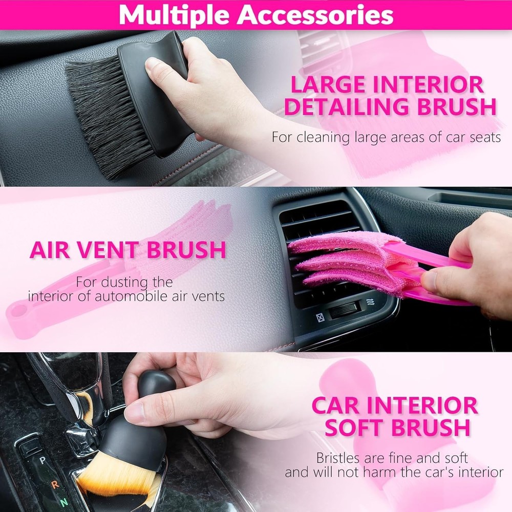 ThinkLearn Car Cleaning Kit, High-Powered Handheld Vacuum Interior Detailing Set
